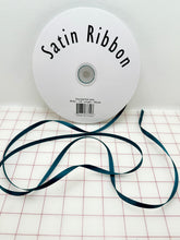 Single Face Satin Ribbon - 1/4-inch Teal Green